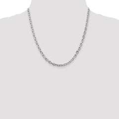 Sterling Silver 4.9mm Beveled Oval Cable Chain - 2