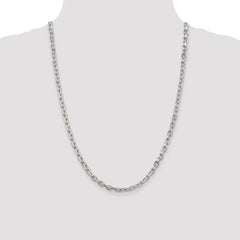 Sterling Silver 4.9mm Beveled Oval Cable Chain - 7