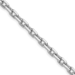 Sterling Silver Rhodium-plated 4.9mm Beveled Oval Cable Chain - 6