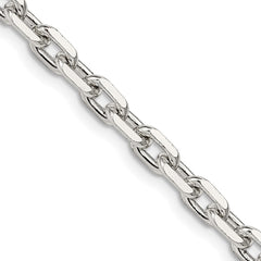Sterling Silver 4.9mm Beveled Oval Cable Chain - 4