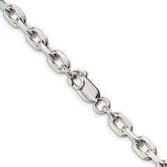 Sterling Silver 5.4mm Beveled Oval Cable Chain - 4