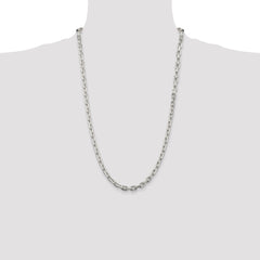 Sterling Silver 5.4mm Beveled Oval Cable Chain - 5