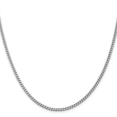 Sterling Silver Rhodium-plated 3mm Curb Chain - 8