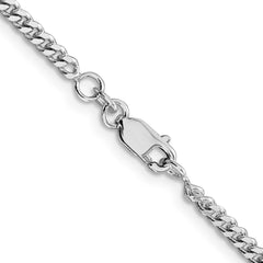 Sterling Silver Rhodium-plated 3mm Curb Chain - 7