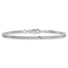 Sterling Silver Rhodium-plated 3mm Curb Chain - 5
