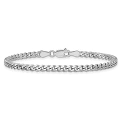 Sterling Silver Rhodium-plated 3.5mm Curb Chain - 7