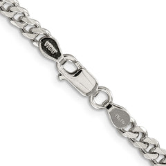 Sterling Silver Rhodium-plated 4.5mm Curb Chain - 9