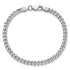 Sterling Silver Rhodium-plated 4.5mm Curb Chain - 10