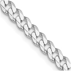 Sterling Silver Rhodium-plated 4.5mm Curb Chain - 8