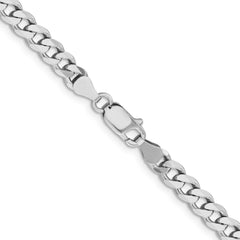 Sterling Silver Rhodium-plated 5.7mm Curb Chain - 7