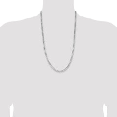 Sterling Silver Rhodium-plated 5.7mm Curb Chain - 7