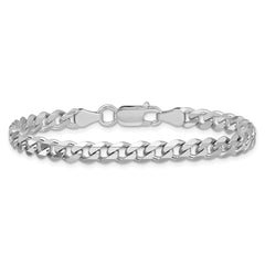 Sterling Silver Rhodium-plated 5.7mm Curb Chain - 9