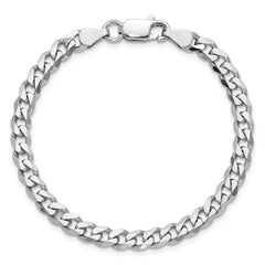 Sterling Silver Rhodium-plated 5.7mm Curb Chain - 6