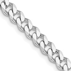 Sterling Silver Rhodium-plated 5.7mm Curb Chain - 7