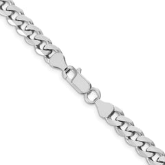 Sterling Silver Rhodium-plated 6.5mm Curb Chain - 8