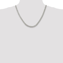 Sterling Silver Rhodium-plated 6.5mm Curb Chain - 8