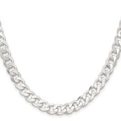 Sterling Silver 7.5mm Curb Chain - 9