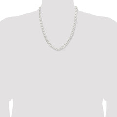 Sterling Silver 7.5mm Curb Chain - 7