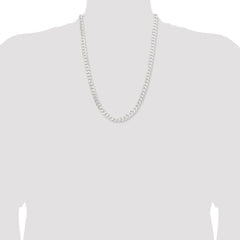 Sterling Silver 7.5mm Curb Chain - 11