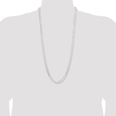 Sterling Silver 7.5mm Curb Chain - 10