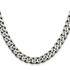 Sterling Silver Antiqued 7.5mm Curb Chain - 7