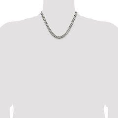 Sterling Silver Antiqued 7.5mm Curb Chain