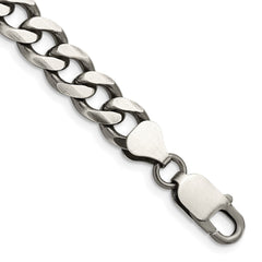 Sterling Silver Antiqued 7.5mm Curb Chain - 2