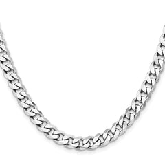 Sterling Silver Rhodium-plated 7.5mm Curb Chain - 8