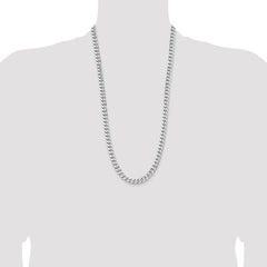 Sterling Silver Rhodium-plated 7.5mm Curb Chain - 2
