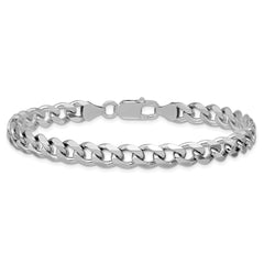 Sterling Silver Rhodium-plated 7.5mm Curb Chain - 3