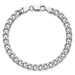 Sterling Silver Rhodium-plated 7.5mm Curb Chain - 3