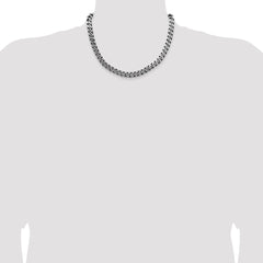Sterling Silver Antiqued 8.3mm Curb Chain - 6