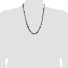 Sterling Silver Antiqued 8.3mm Curb Chain - 3