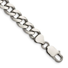 Sterling Silver Antiqued 8.3mm Curb Chain - 4