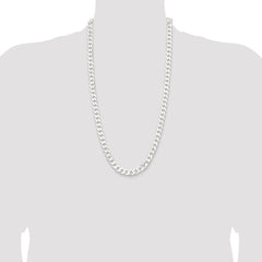 Sterling Silver 9.3mm Curb Chain - 7