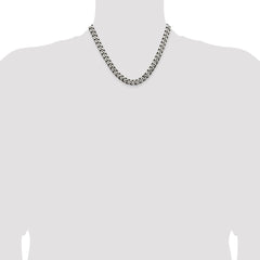 Sterling Silver Antiqued 9.3mm Curb Chain - 2
