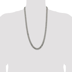 Sterling Silver Antiqued 9.3mm Curb Chain - 7