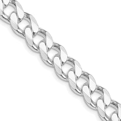 Sterling Silver Rhodium-plated 9.3mm Curb Chain - 7