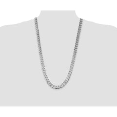 Sterling Silver Rhodium-plated 11mm Curb Chain - 7