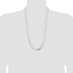 Sterling Silver Rhodium-plated 13mm Curb Chain - 2