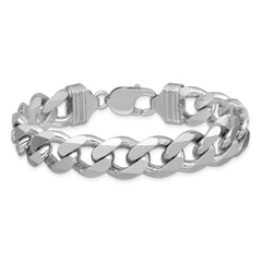 Sterling Silver Rhodium-plated 13mm Curb Chain - 3