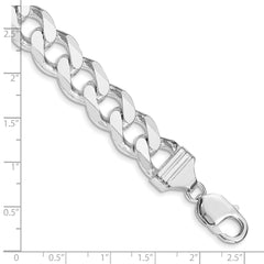 Sterling Silver Rhodium-plated 13mm Curb Chain - 3
