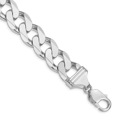 Sterling Silver Rhodium-plated 14.5mm Curb Chain - 3