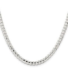 Sterling Silver 4.5mm Concave Beveled Curb Chain - 4