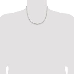 Sterling Silver 4.5mm Concave Beveled Curb Chain - 7