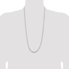 Sterling Silver 4.5mm Concave Beveled Curb Chain - 4