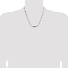 Sterling Silver 5.65mm Concave Beveled Curb Chain - 5