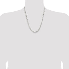 Sterling Silver 5.65mm Concave Beveled Curb Chain - 10
