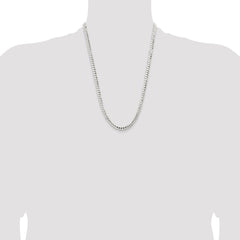 Sterling Silver 5.65mm Concave Beveled Curb Chain - 6