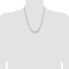 Sterling Silver Rhodium-plated 5.65mm Concave Beveled Curb Chain - 2